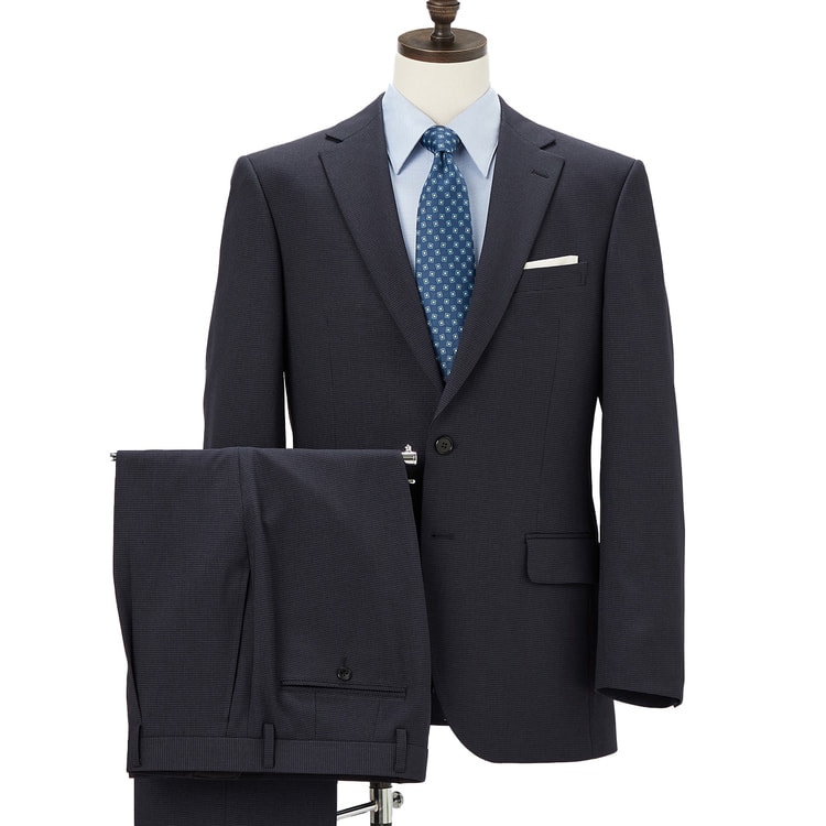 アウトレット】洗える ストレッチスーツ 紺織柄無地 JOURNAL WORK