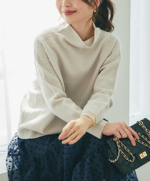 セール】【名品】ウール100ボトルネックニット（ニット/セーター）｜La