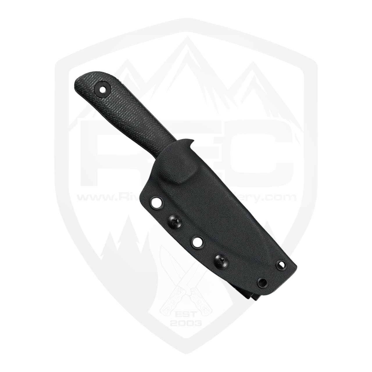 Kunwu Stiffy P Fixed Blade Black Micarta DLC Vanadis 8 - F705BK-3