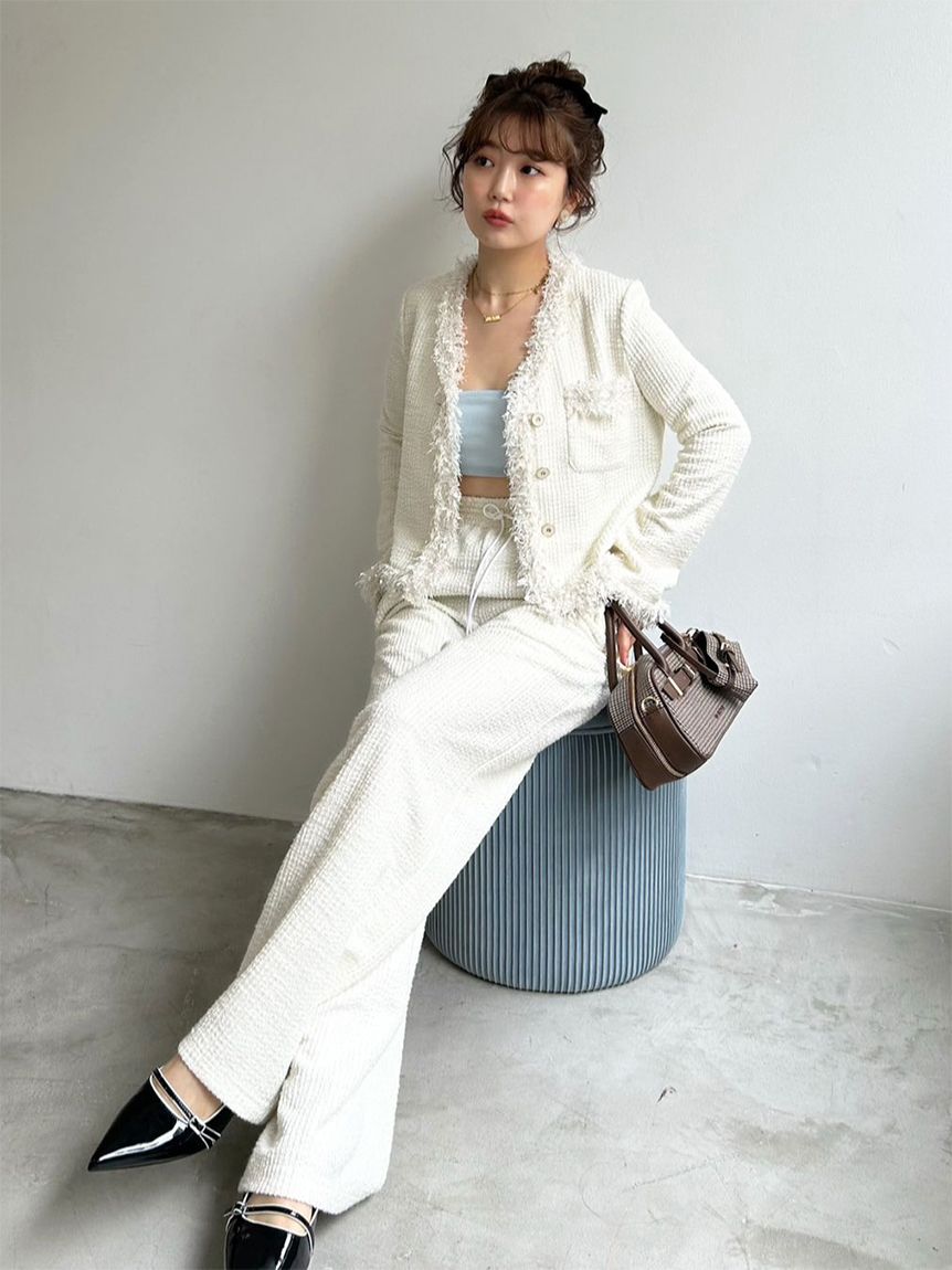 WEB限定00サイズ】カットツイードパンツ(ロングパンツ)｜パンツ｜LILY