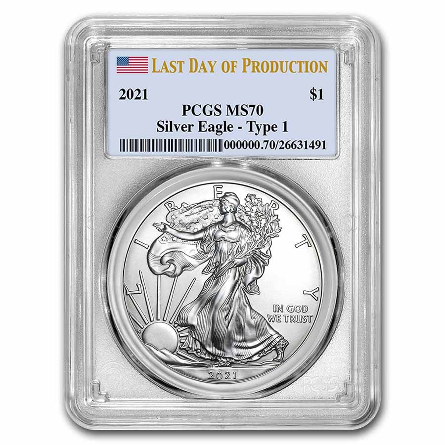 2021 Silver Eagle (Type 1) MS-70 PCGS (Last Day of Production) | eBay