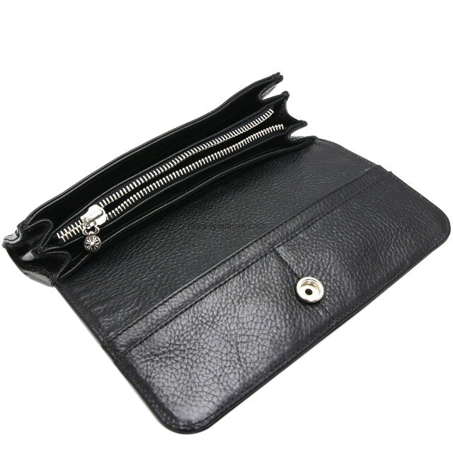 クロムハーツジュディウォレットクロスボタンブラックヘビーレザー