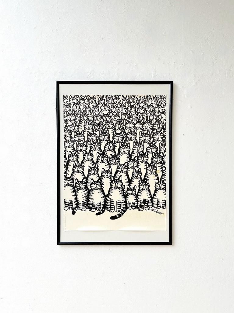 1977's ”KLIBAN CAT” ヴィンテージ 額入り ポスター - アンティーク