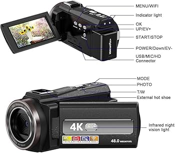 Amazon | ビデオカメラ 4K防震 DVビデオカメラ 4800万画素 日本製