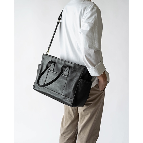ビジネス ショルダートートバッグ レザー本革 JAMISON BLACK ブラック