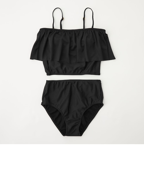 ジョーゼット風 バックオープン オールインワン スイムウェア / 水着