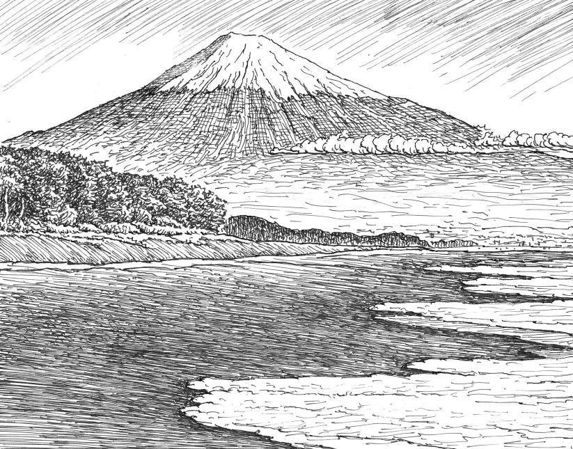 60歳から始めよう!-ペン画「富士山」 | モロペンアートのブログ