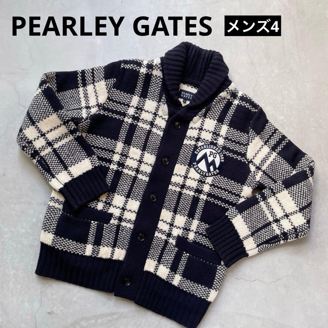 【美品】PEARLY GATES パーリーゲイツ チェックニットカーディガン PEARLY GATES（パーリーゲイツ） 【超美品】パーリーゲイツ ハイネック