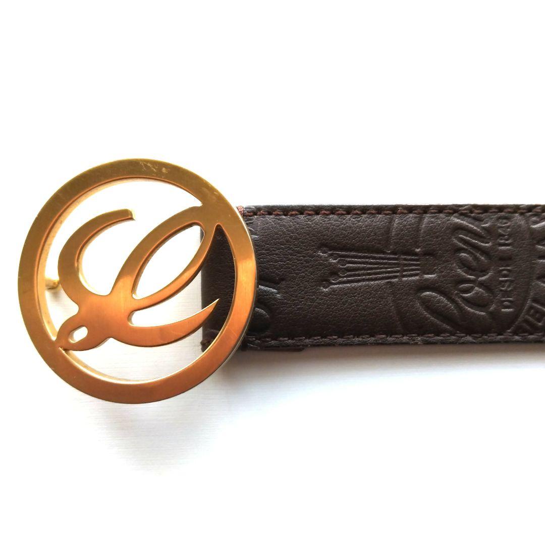【希少】ロエベ LOEWE アナグラム 金ロゴバックル　ブラウンレザーベルト LOEWE（ロエベ） ベルト ANAGRAM REV 2.8 CM BELT アナグラム