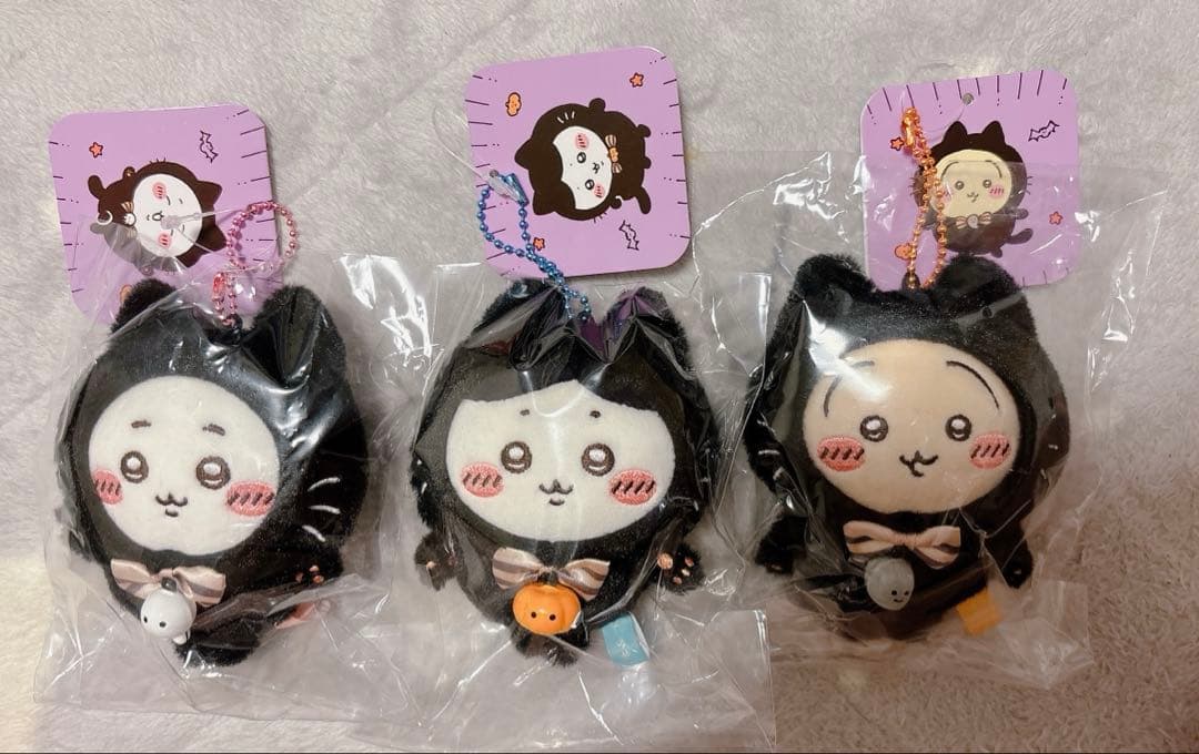ちいかわ うさぎ ハチワレ　黒猫のマスコット　ハロウィン dhiikawakuroneko2025091801.jpg