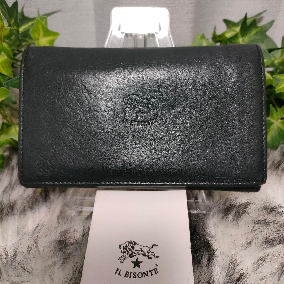 希少 イルビゾンテ 2つ折り財布 ミディアムウォレット ネイビー レザー 革 紺 brandparks_ilbisonte-0033-bl