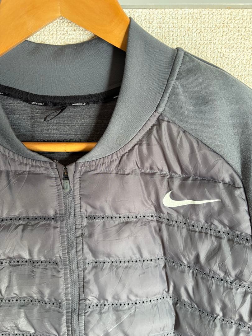 NIKEgolf エアロロフト ゴルフウェア 中綿 グレー ナイロン スウェット