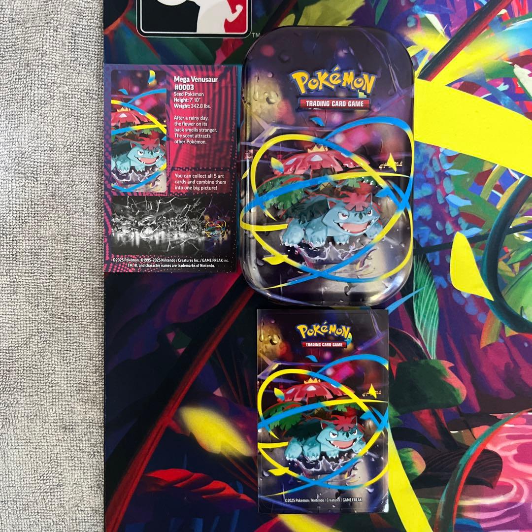 希少・海外版】メガフシギバナex チャンピオン プレイマット Tin缶