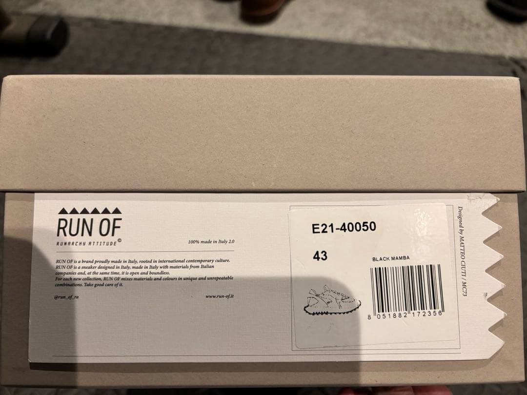 K*様 RUN OF BLACK MAMBA サイズ43 イタリアハイブランドス - メルカリ