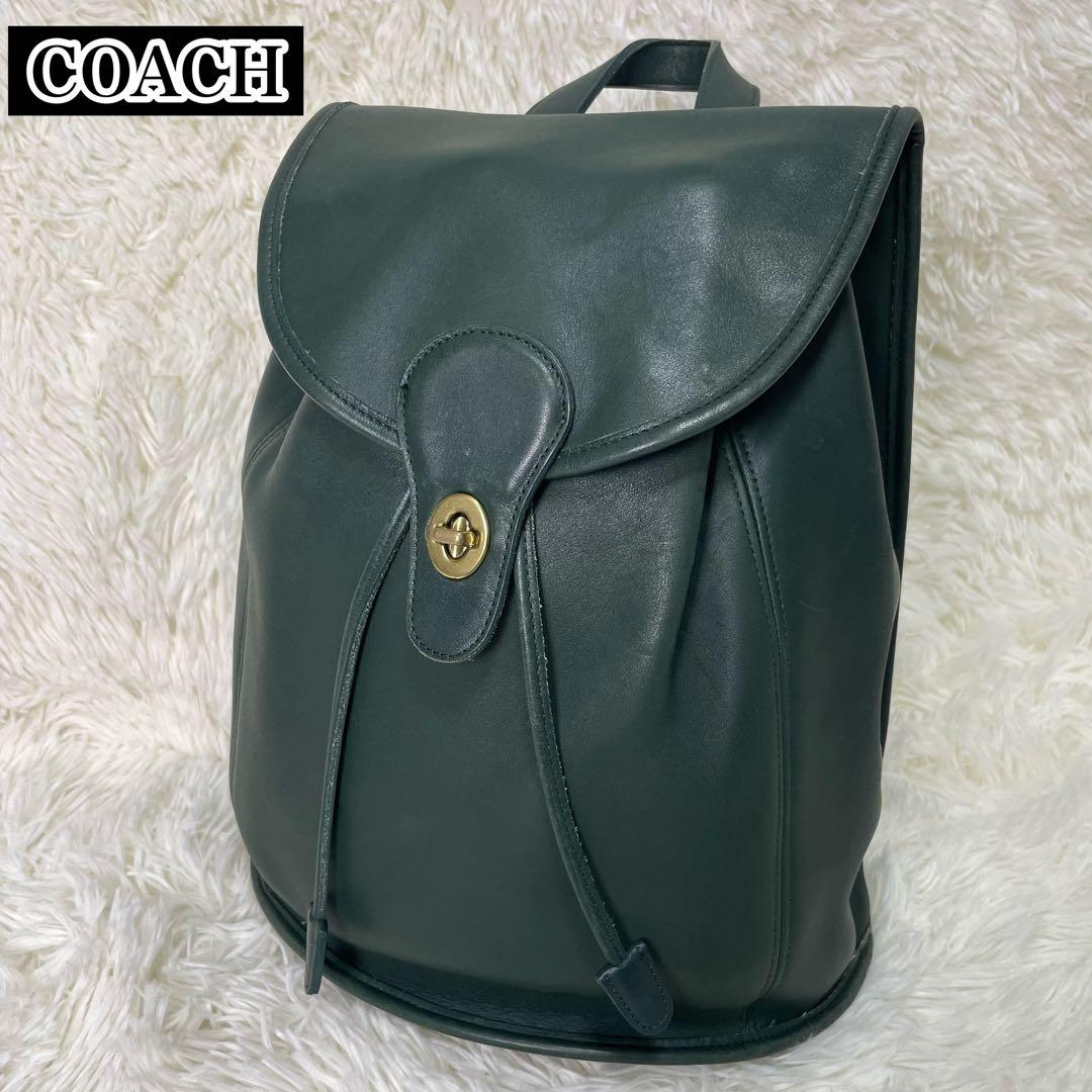 美品 COACH オールドコーチ リュック バックパック 緑 USA製 9943 美品 COACH オールドコーチ リュック バックパック 緑 USA製 9943
