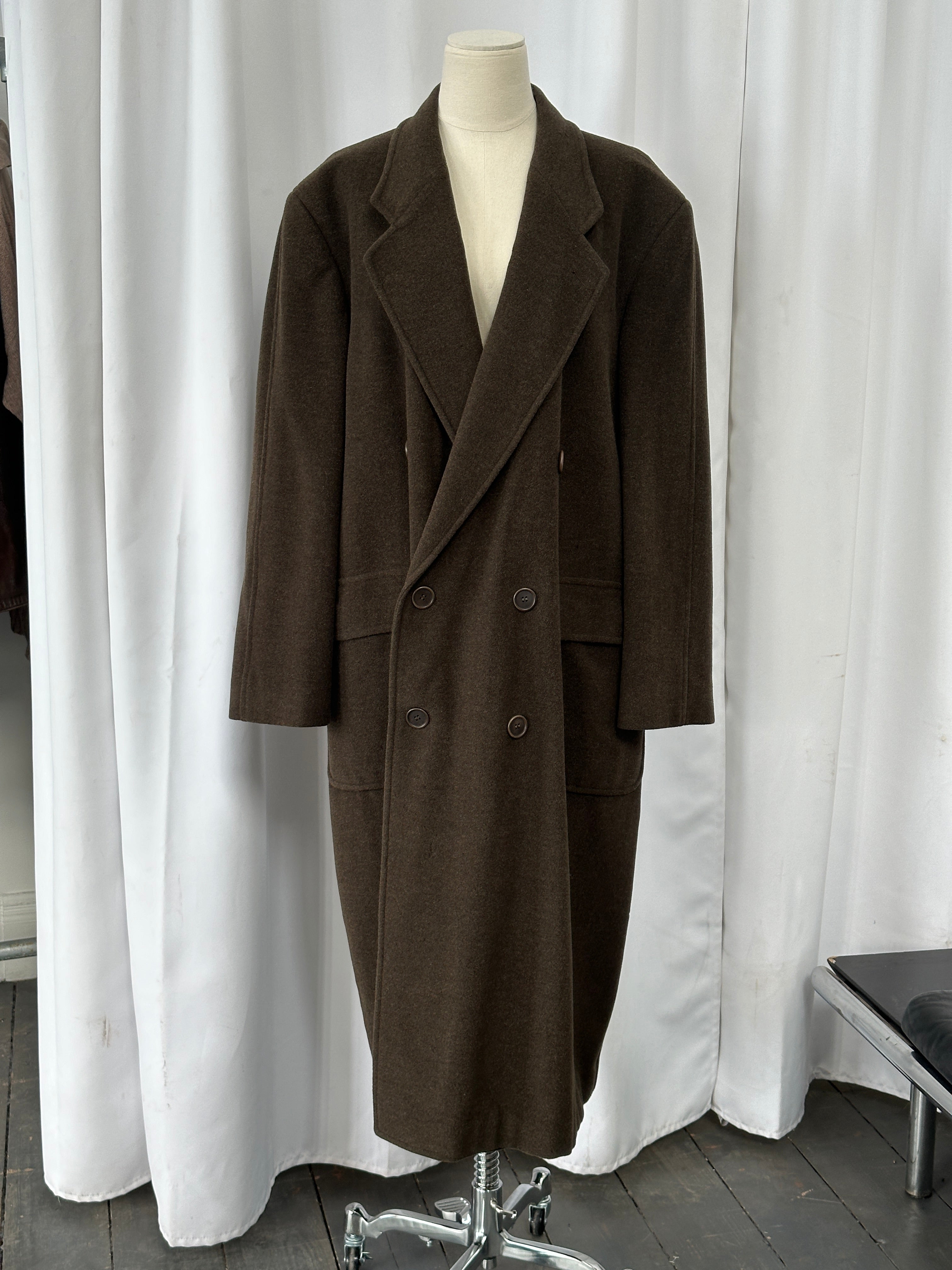 Giorgio Armani Le Collezioni 1990s Pure Wool Double Breasted Coat - XL